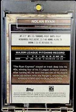 Nolan Ryan 2025 Topps Museum Collection Baseball Gold #2 /249 - Image 3
