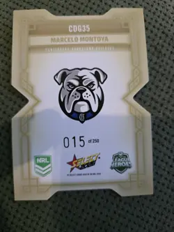 2026 SELECT NRL LEAGUE HEROES DIECUT GOLD MARCELO MONTOYA BULLDOGS /250 CDG35 - Image 2