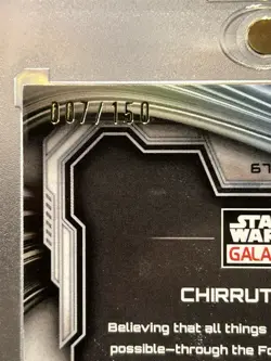 Topps Star Wars Galaxy Serial Numbered Chirrut Imwe #61 /150 Trading Card - Image 3