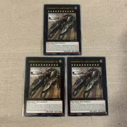 3 YUGIOH Superdreadnought Rail Cannon Juggernaut Liebe MGED-EN066 1st Edition - Image 1