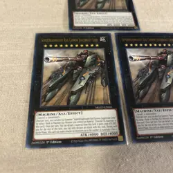 3 YUGIOH Superdreadnought Rail Cannon Juggernaut Liebe MGED-EN066 1st Edition - Image 2