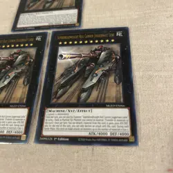 3 YUGIOH Superdreadnought Rail Cannon Juggernaut Liebe MGED-EN066 1st Edition - Image 3