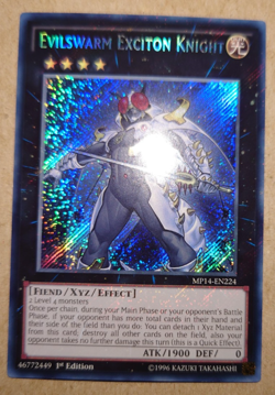 Yugioh MP14-EN224 Evilswarm Exciton Knight Secret Rare 1st Edition - Image 1
