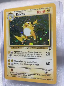 Pokemon TCG Raichu Base Set 2 Holo Unlimited Holo Rare Card 16/130 - Image 3