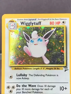 Pokemon TCG Wigglytuff #19/130 Base Set 2 Unlimited Holo Rare WOTC VTG MP Swirl - Image 2