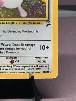 Pokemon TCG Wigglytuff #19/130 Base Set 2 Unlimited Holo Rare WOTC VTG MP Swirl - Image 3