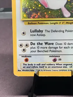 Pokemon TCG Wigglytuff #19/130 Base Set 2 Unlimited Holo Rare WOTC VTG MP Swirl - Image 4