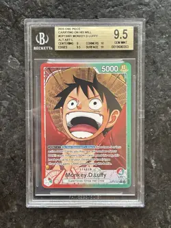 2025 ONE PIECE CARRYING ON HIS WILL #OP13001 MONKEY.D.LUFFY ALT ART L BGS 9.5 - Image 1