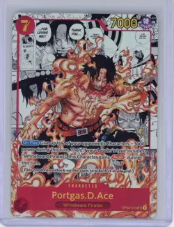 2023 One Piece OP-02 EN Manga Alternate Art #013 Portgas D Ace RARE - Image 1
