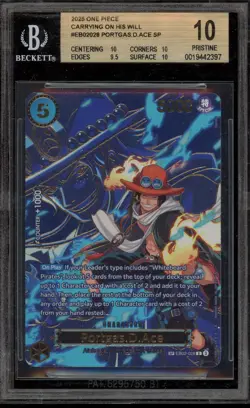 One Piece CCG Portgas.D.Ace Carrying on His Will EB02-028 BGS 10 Pristine - Image 1