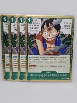 One Piece OP13-040 Rare Foil I Know You're Strong... 4x Play Set - Image 1
