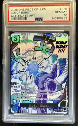 2025 One Piece Legacy of the Master Boeuf Burst Alternate Art #OP12-060 PSA 10 - Image 1