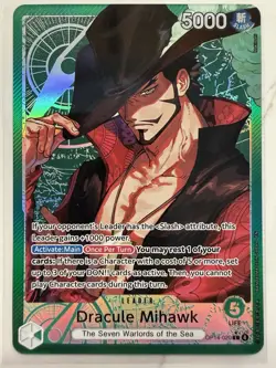 2026 One Piece Dracule Mihawk OP14-020 (Alt. Art) Leader The Azure Sea's Seven - Image 1