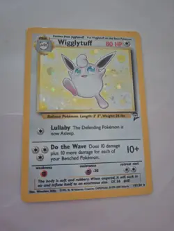 Pokemon TCG Wigglytuff Base Set 2 Holo Unlimited Rare Card 19/130 Swirl MP - Image 1