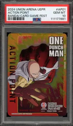 Union Arena Action Point One Punch Man Bandai Card Games Fest #AP01 PSA 10 - Image 1