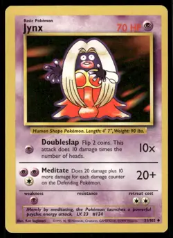 Pokemon Cards Jynx 31/102 Base Set WOTC Uncommon LP - Image 1