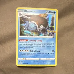 Pokemon Blastoise 017/078 Stage 2 Shellfish HP 170 GO Rare Holo English Card - Image 1