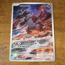 Pokemon Groudon 199/182 Illustration Rare Holo SV04 Paradox Rift Basic Card - Image 1