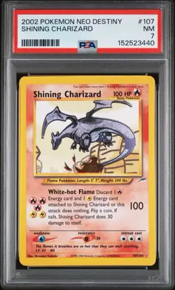 Pokemon TCG Shining Charizard Neo Destiny Holo Card 107/105 PSA 7 - Image 1