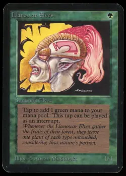 1993 MTG Magic the Gathering Card Alpha Llanowar Elves Raw LP Gaming Card TCG - Image 1