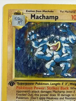 1999 Pokemon Base Set Machamp 1st Edition Holo Rare 8/102 100HP WOTC TCG Card - Image 2