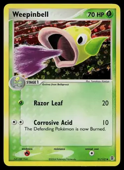 Pokemon Card - Weepinbell FireRed & LeafGreen 51/112 Reverse Holo Uncommon - Image 1