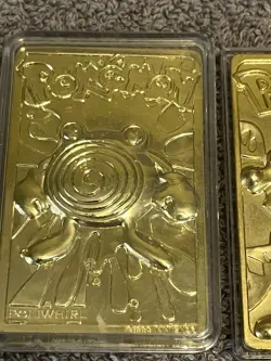 Lot Of 4 1999 Burger King 23k Gold Pokemon Cards Pikachu Mewtwo Poliwhirl X2 - Image 3