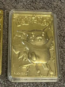 Lot Of 4 1999 Burger King 23k Gold Pokemon Cards Pikachu Mewtwo Poliwhirl X2 - Image 5