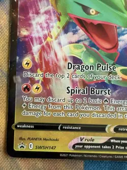 Rayquaza V SWSH147 Pokemon Sword & Shield Promo Ultra Rare Holo Card MP/LP - Image 3