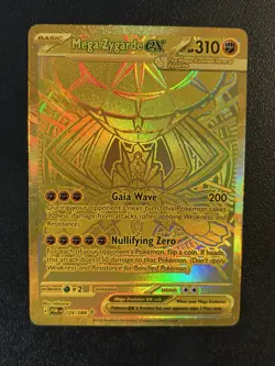 Pokemon Mega Zygarde EX Gold Hyper Rare Full Art Card 124/088. - Image 1