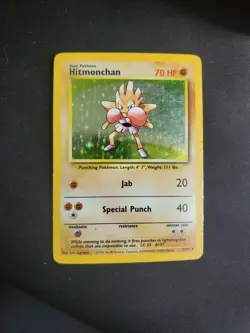 Pokemon Hitmonchan Base Set Holo Rare 7/102 1999 English Card MP - Image 1