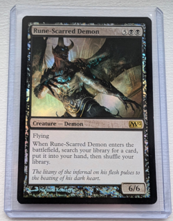 Rune-Scarred Demon FOIL Magic 2012 (M12) Rare LP MTG - Image 1