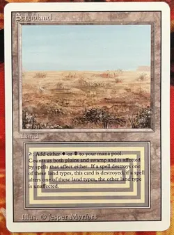 @Q@ MTG Revised 3rd Edition Scrubland LP @Q@ - Image 1