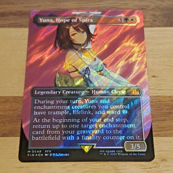1x Yuna, Hope of Spira, Borderless Surge Foil 0549, Final Fantasy, Magic MTG NM - Image 1