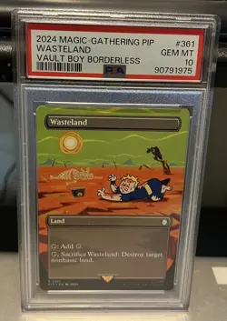 2024 MTG PIP Fallout - Wasteland; Vault Boy Borderless #361 PSA 10 - Image 1