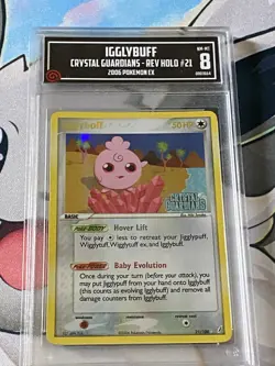 Pokemon EX Crystal Guardians Igglybuff 21/100 TCCG 8 Mint - Image 1