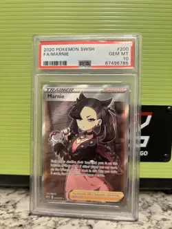PSA 10 Pokemon TCG Sword & Shield Marnie Full Art Trainer 200/202 - Image 1