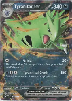 Tyranitar ex 064/131/131 Holo Double Rare SV: Prismatic Evolutions Pokemon NM - Image 1