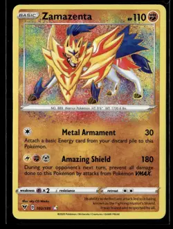 2020 Vivid Voltage Zamazenta Amazing Rare #102/185 - Image 1