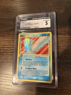 Pokemon Mew Gold Star Card 101/101 Dragon Frontier HOLO Graded CGC 5 Excellent - Image 1