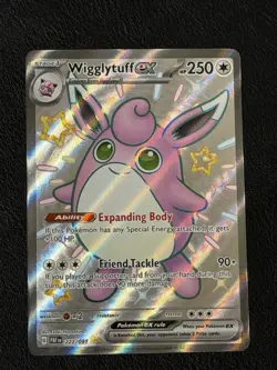 Pokemon Wigglytuff ex 222/091 SV Paldean Fates Full Art Holo Shiny Ultra Rare EX - Image 1