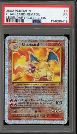 Pokemon Charizard Legendary Coll. Reverse Holo Rare #3 PSA 1 - Image 1