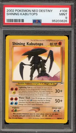 Pokemon Shining Kabutops Neo Destiny Unlimited Holo Secret Rare #108 PSA 9 Mint - Image 1