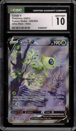 Pokemon Celebi V Fusion Strike Full Alt Art #245 CGC 10 Gem Mint - Image 1