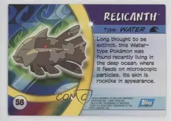 Relicanth Topps Pokemon Advanced Challenge #58 2004 - Image 2