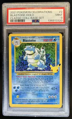 2021 Pokemon SWSH Celebrations Blastoise Classic Collection #2/102 PSA 9 - Image 1
