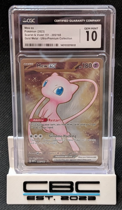 2023 Pokemon 151 Mew ex Gold Metal UPC Promo 205/165 CGC 10 Gem Mint - Image 1