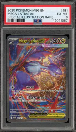 Pokemon Mega Latias ex Mega Evolution Special Illustration Rare #181 PSA 6 - Image 1