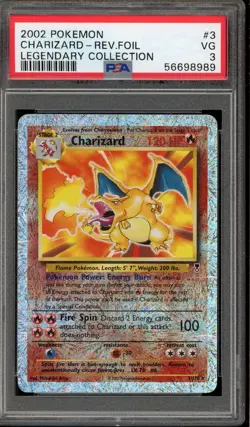 Pokemon Charizard Legendary Coll. Reverse Holo Rare #3 PSA 3 - Image 1