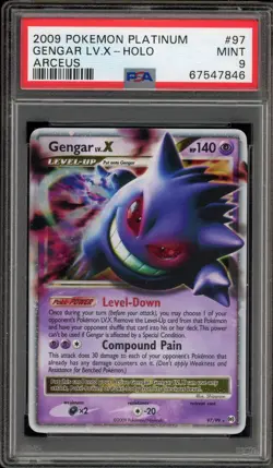 Pokemon Gengar Lv.X Platinum Arceus Holo Ultra Rare #97 PSA 9 Mint - Image 1